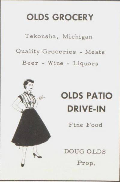 Patio Drive-In - Vintage Yearbook Ad (newer photo)